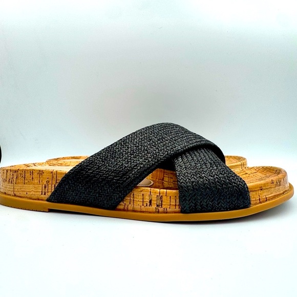 Stuart Weitzman Black Roza Slide Sandals Sz 8.5 - Picture 5 of 8